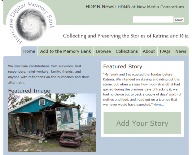 Collecting and Preserving Memories of the 2005 Gulf Coast Hurricanes